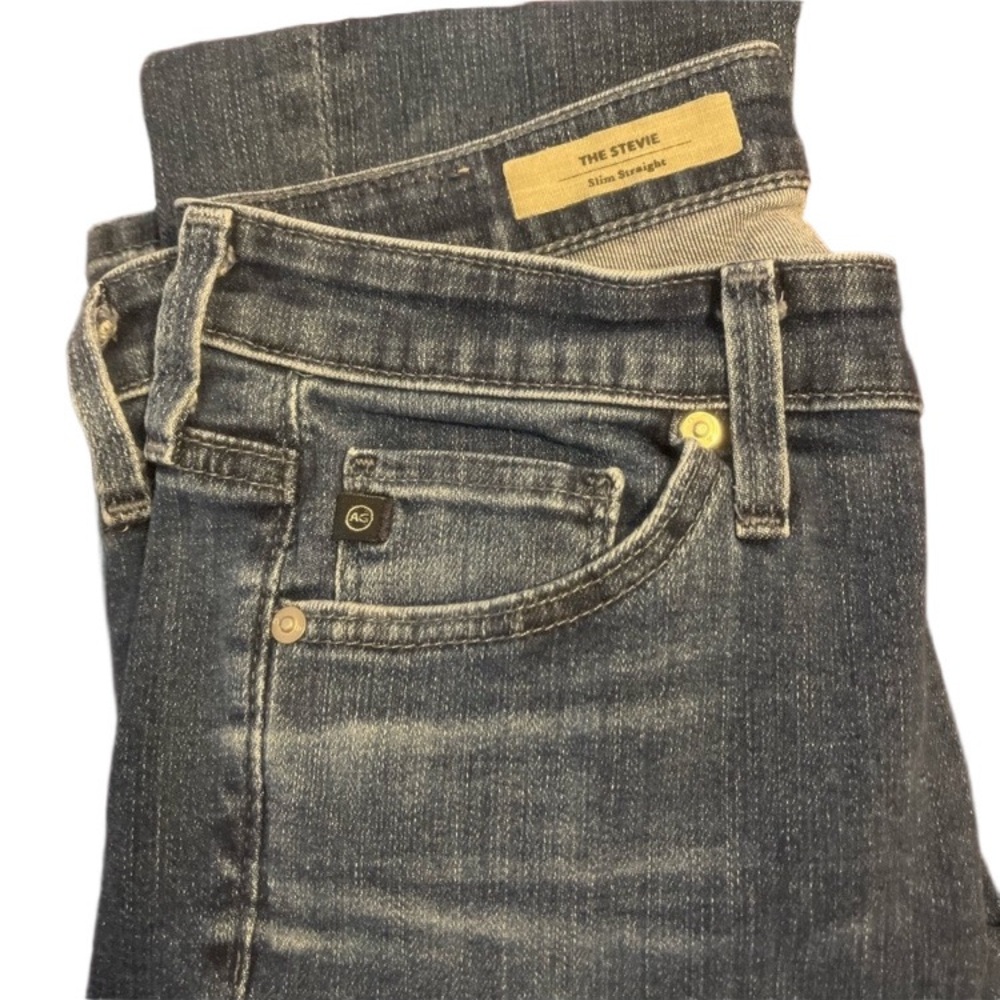 AG Adriano Goldschmied Stevie Slim Straight Jeans 25R Light Wash Premium Denim - Picture 6 of 7